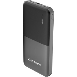 Ambrane 10000 mAh 12 W Compact Pocket Size Power Bank  (Black, Lithium Polymer, Fast Charging for Mobile)