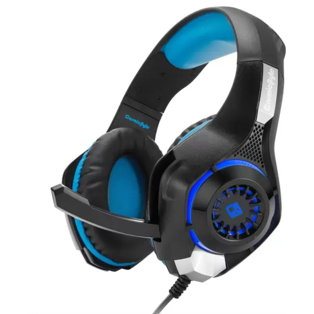 Cosmic Byte GS410 Wired Gaming Headset  (Black/Blue, On the Ear)