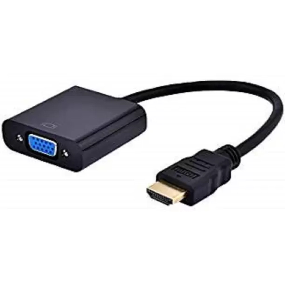 TECHON TV-out Cable Hdmi To Vga Converter Adapter Cable - The Simplest Converter HDMI Adapter  (Black, For Computer)