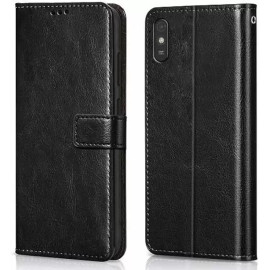 Chandrika Flip Cover for Redmi9a  (Black, Matte Finish)